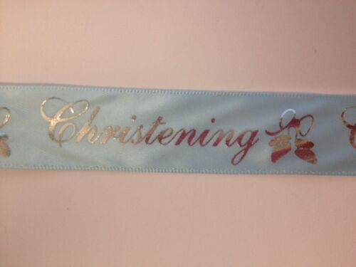 2 metre Length Christening Ribbon Baby Card Making Scrapbook Craft Embellishment 