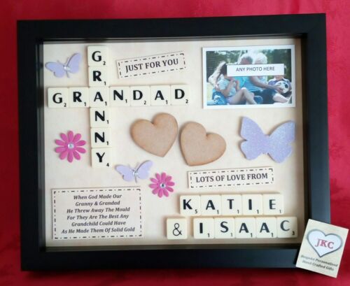 NAN GRANDAD Personalised FRAME GIFT Picture Grandparent Christmas Anniversary