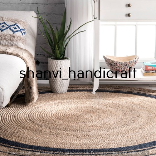 Braided Oval Rugs Jute 4x6 Feet Floors Rugs Bohemian Yoga Meditation Jute Carpet