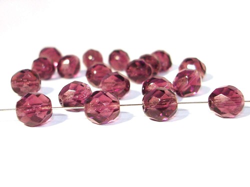 10 Stück #G28 Facettierte Glasperlen 8mm VIOLETT