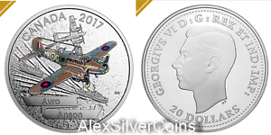 Aircraft of The Second World War Avro Anson 2017 1 oz 99.99/% Pure Silver Coin