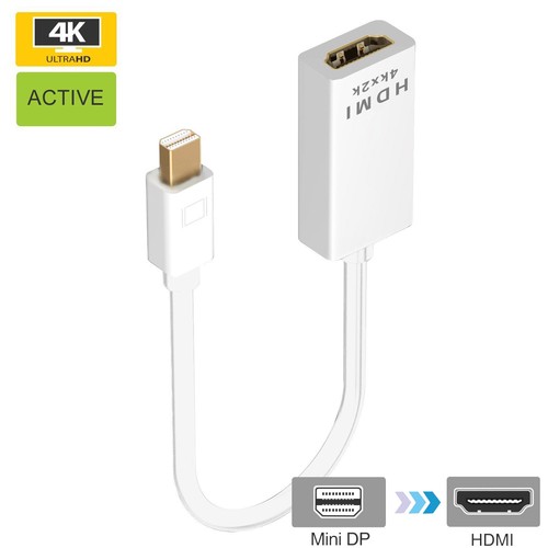 Braided HDMI v2.0 Cable Active Mini DisplayPort MDP to HDMI Adapter 4K Display