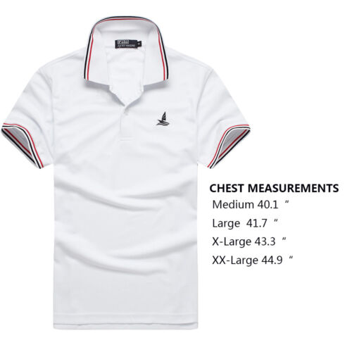 Men’s Polo Shirts Tee Button Neck Basic Sports Breathable T-Shirts Short Sleeve