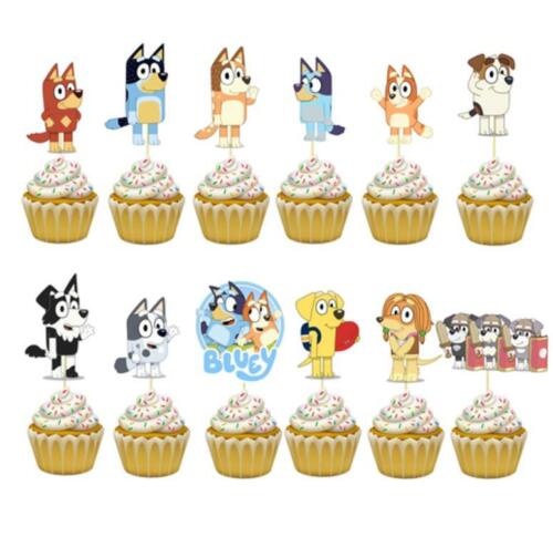 Details about  / CAKE TOPPER BLUEY AND BINGO Cupcake Toppers Birthday Party Decoration Supplies