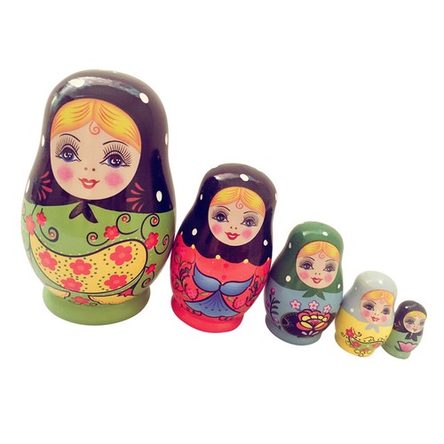 5pcs Little Girl Pattern Russian Nesting Doll Matryoshka Stacking Dolls Gift