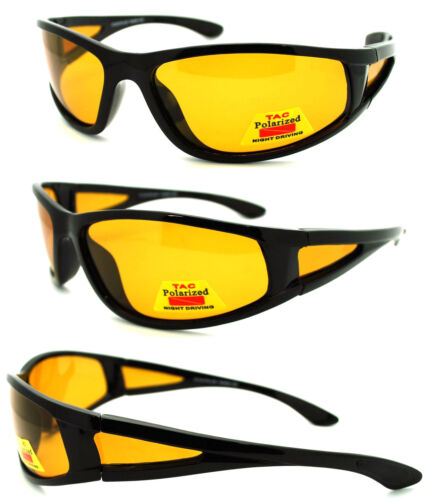Night Driving HD Vision Polarized Sunglasses Black Frame Yellow Lens 100/% UV 400