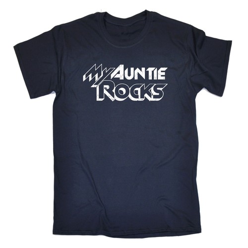 My Auntie Rocks T-SHIRT Aunt Mother Funny Tee Aunty Birth Baby Gift Birthday