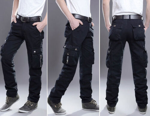Mens Motorcycle Pants Outdoor New Overalls Leisure Cargo Pocket Combat Trousers 