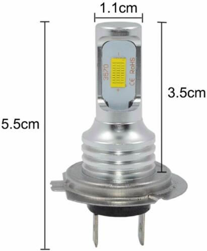 2 pcs H7 LED Headlight Bulbs Conversion Kit Super High/Low Beam 80W 6000K 4000LM 