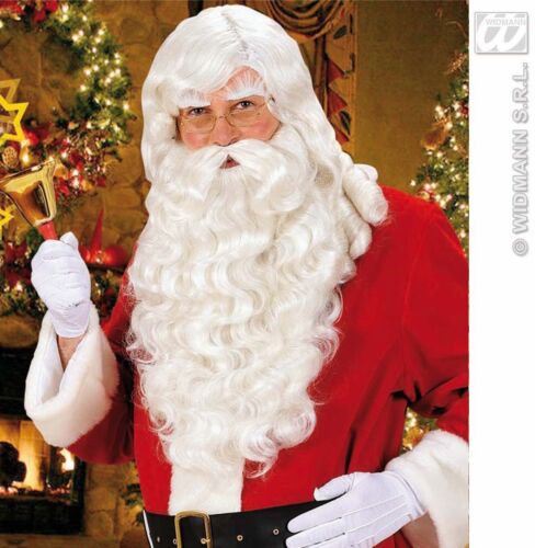 Profesional Juego de Santa Barba Y Peluca Adulto Santa Claus Navidad Elaborado Vestido