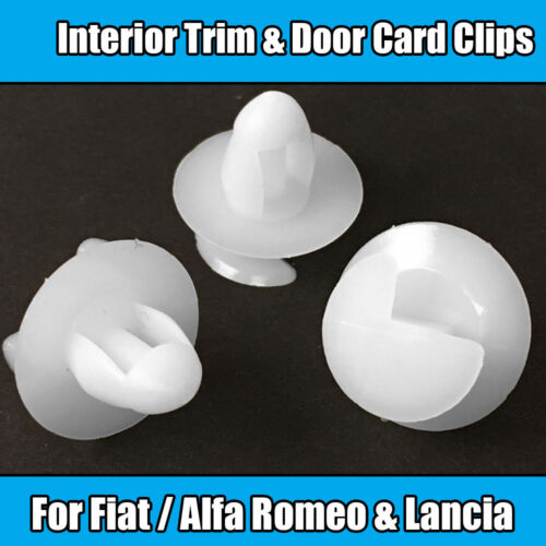 20x Clips Pour FIAT ALFA ROMEO LANCIA Aménagement Intérieur Panneau de porte carte en plastique blanc 