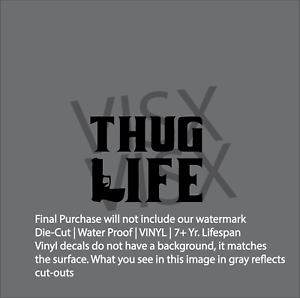 Thug Life love Decal Vinyl Decal Sticker Car Window Wall Guns Right 2nd pistol