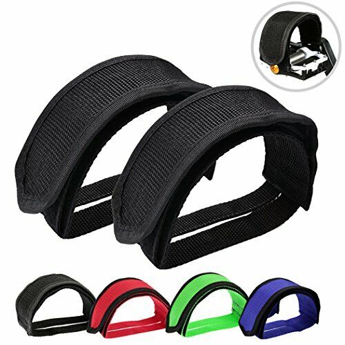 1 Pair Bike Pedal Straps Pedal Toe Clips Straps Tape for Fixed Gear Bike Black