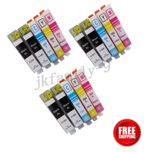 15 PK 564XL Ink for HP B8558 C5300 6510 6520 5510 7515 7520 7510 7525 