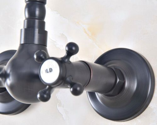 Oil Rubbed Bronze Wall Mount Bathroom Tub Sink Faucet Swivel Spout Mixer Tap