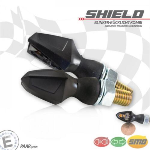 Universel Moto SMD-CLIGNOTANTS Shield feu arrière combinaison teintée m8 e-vérifié