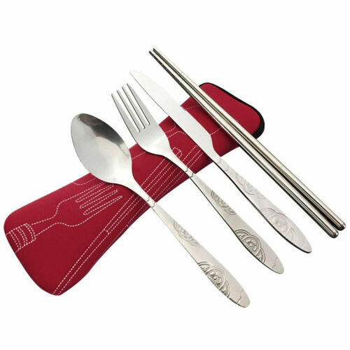 4Pcs/Set Steel Cutlery Dinnerware Fork Spoon Dinner Tabl CL O3Z4 