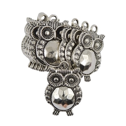 10Pcs/Lot Tibetan Silver Owl Bird Charms Pendants for DIY Jewelry 23x35mm 10Pcs/Lot Tibetan Silver Owl Bird Charms Pendants for DIY Jewelry 23x35mm