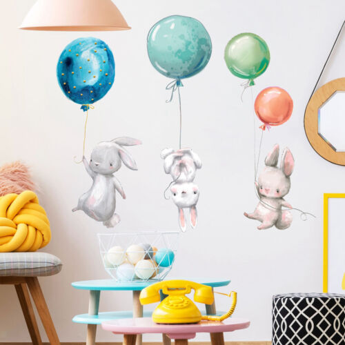 Kids Cartoon Rabbit Balloon Wall Sticker Decals Art Living Room Decoration