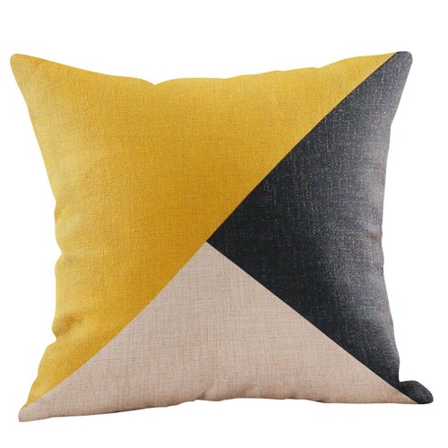 Mustard Pillow Case Yellow Geometric Fall Autumn Soft Cushion Cover Decorative