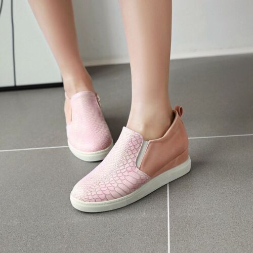 Details about  / Womens Slip On Single Shoes Casual Round Toe Wedge Heels Comfortable Loafers B