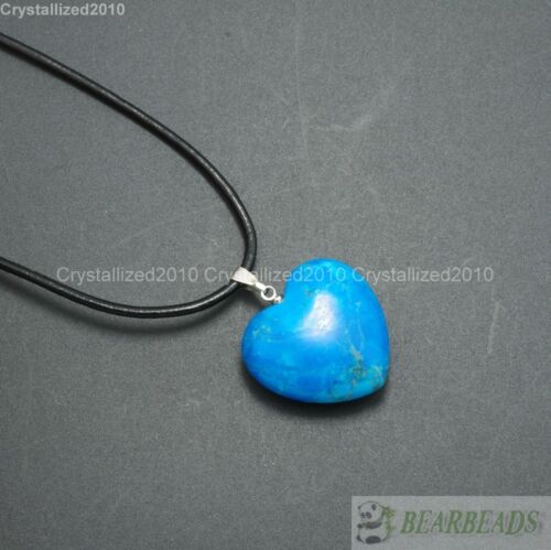 Natural Gemstones Heart Reiki Chakra Healing Pendant Beads Jewelry Craft Pick