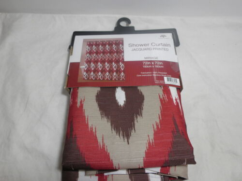 New Victoria Classics Shower Curtain MIRAGE Jacquard Printed Red//Chocolate 72x72