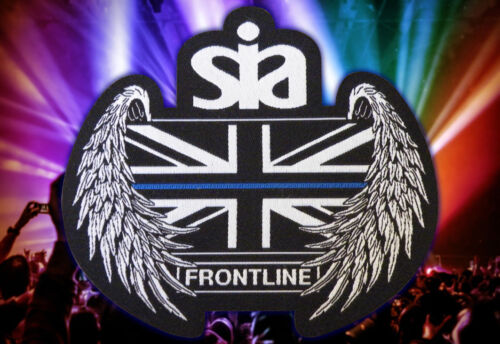 Frontline seulement-SIA sécurité Mince Ligne Bleue UK Guardian Angel sew on patch