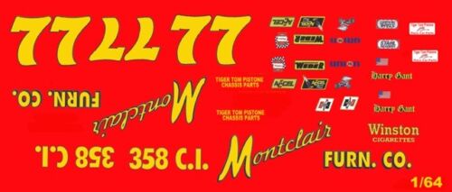 1//25 Scale Waterslide Decals #77 Harry Gant Montclair Mustang 124th
