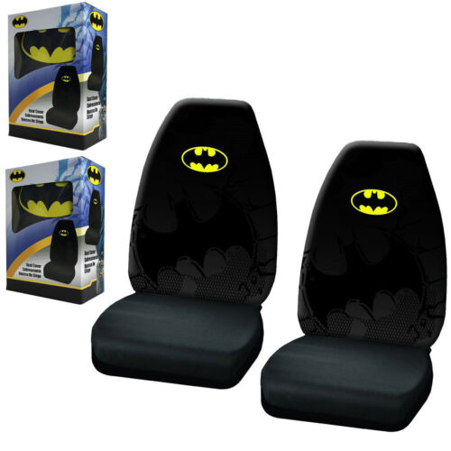 New Batman Dark Knight Shattered Logo High Back Bucket Front Pair Car Seat Cover