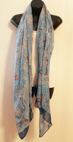 Fashion Womens Animal Birds Flowers Print Long Soft Scarf Lady Shawl Wrap Stole
