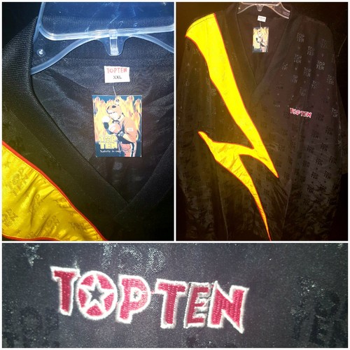 TOP TEN SPORT KARATE KICKBOX ULTRALIGHT Uniforms ENERGY LINE BLUE NEON SAMURAI