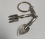 Gardening Fork and Trowel KeyRing Hand Crafted Key Ring in pouch Gift Idea