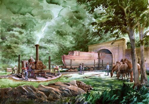 Allegheny Portage RR Staple Bend Tunnel 1840s train boat /& horses Art Prints