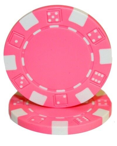 Get 1 Free Buy 2 100 Pink Striped Dice 11.5g Clay Poker Chips New