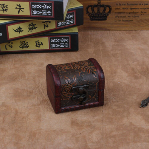 Vintage Wooden Decorative Trinket Small Boxes Storage Jewelry Box Treasure Chest 