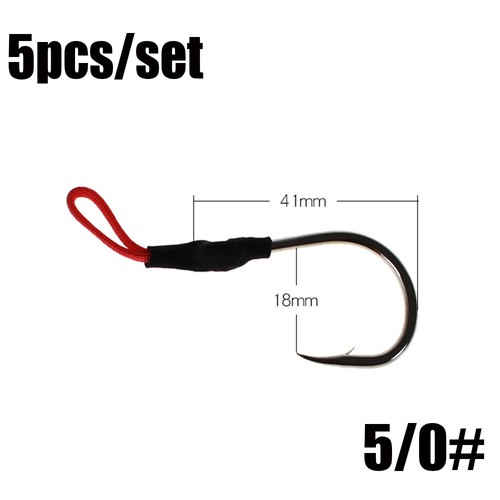 HOT 5X Stainless Steel Assist Hooks Jigging Fishing Hook With PE Line Bait Hooks