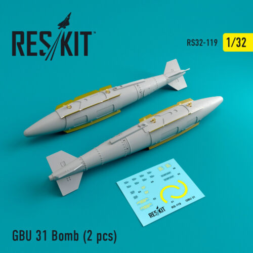 2 pcs 1//32 ResKit RS32-0119 GBU 31 Bomb Resin Upgrade set