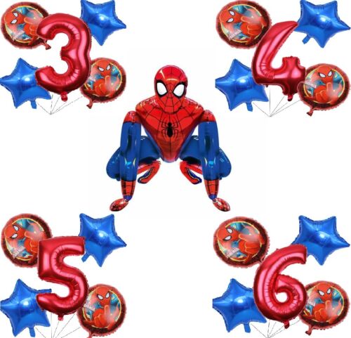 Spiderman Stand Airwalker with Birthday Balloons for Kids Toddlers