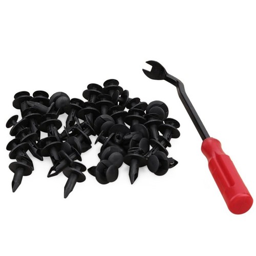 40pcs 8mm Plastic Bumper Fastener Rivet Clips /& one Remove the buckle tool H2F4