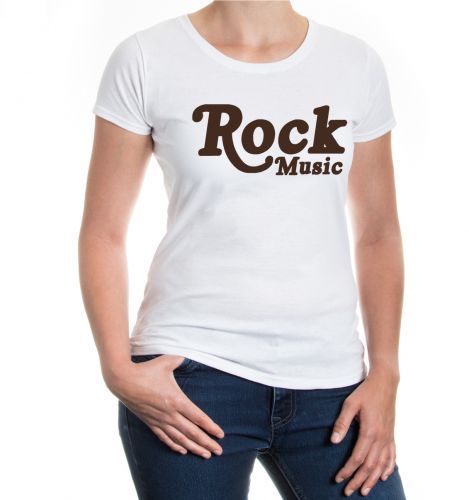 Damen Kurzarm Girlie T-Shirt Rock Music Musikstil Genre Rockband Rockkmusiker