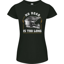 Aucune Route Trop Longue Motocross MotoX Dirt Bike Femme Coupe Petite T-Shirt