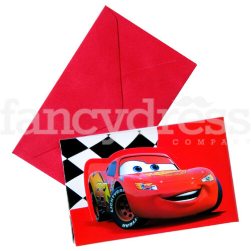 Disney Cars Pack 6 Birthday Party Invitations with Envelopes Invites Boys Girls