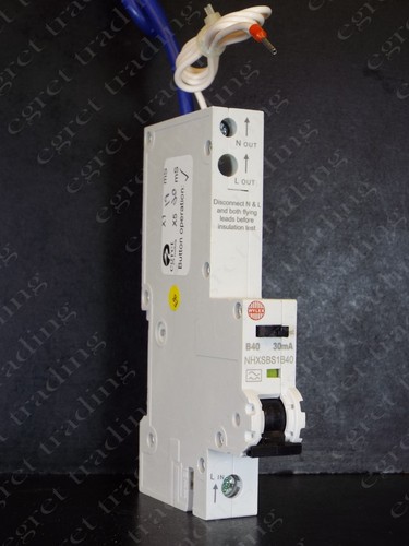 Wylex 30mA RCBO nhxsbs1 gamma INTERRUTTORE AUTOMATICO-TESTATO-NUOVO