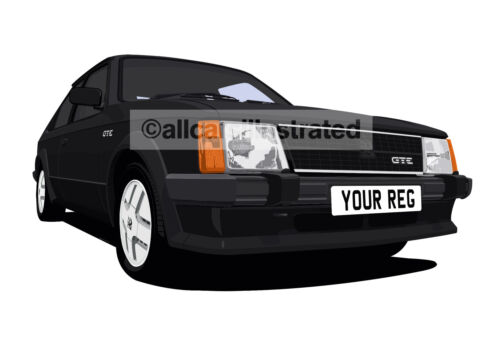 VAUXHALL ASTRA GTE MK1 CAR ART PRINT PICTURE PERSONALISE IT! SIZE A4