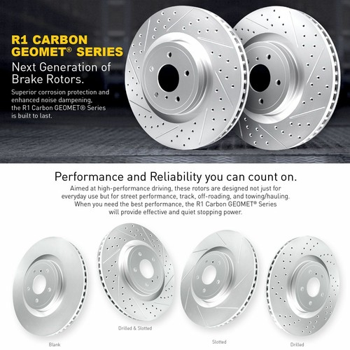 For 2010-2016 Cadillac SRX Full Kit R1 Carbon Geomet Drill//Slot Brake Rotors+Pad