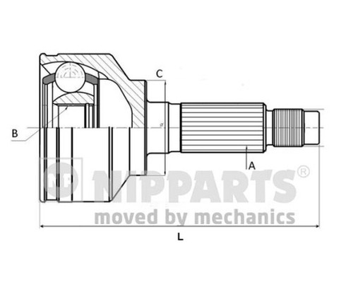 NIPPARTS Gelenksatz Antriebswelle J2821007 radseitig für NISSAN PICK UP 2 D21 1