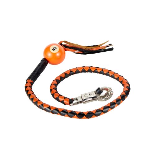 Get Back Whip With Pool Ball 42/" Long 2/" W Multiple Colors Stainless Steel Clamp