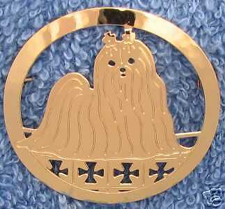 Maltese Jewelry Large Gold Locking Pin