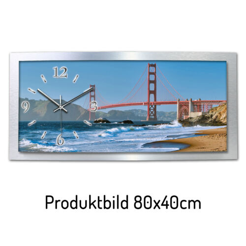 Golden Gate Bridge 3d Designer Horloge Radio Horloge radiopilotée en aluminium Silencieux créatifs ressort 